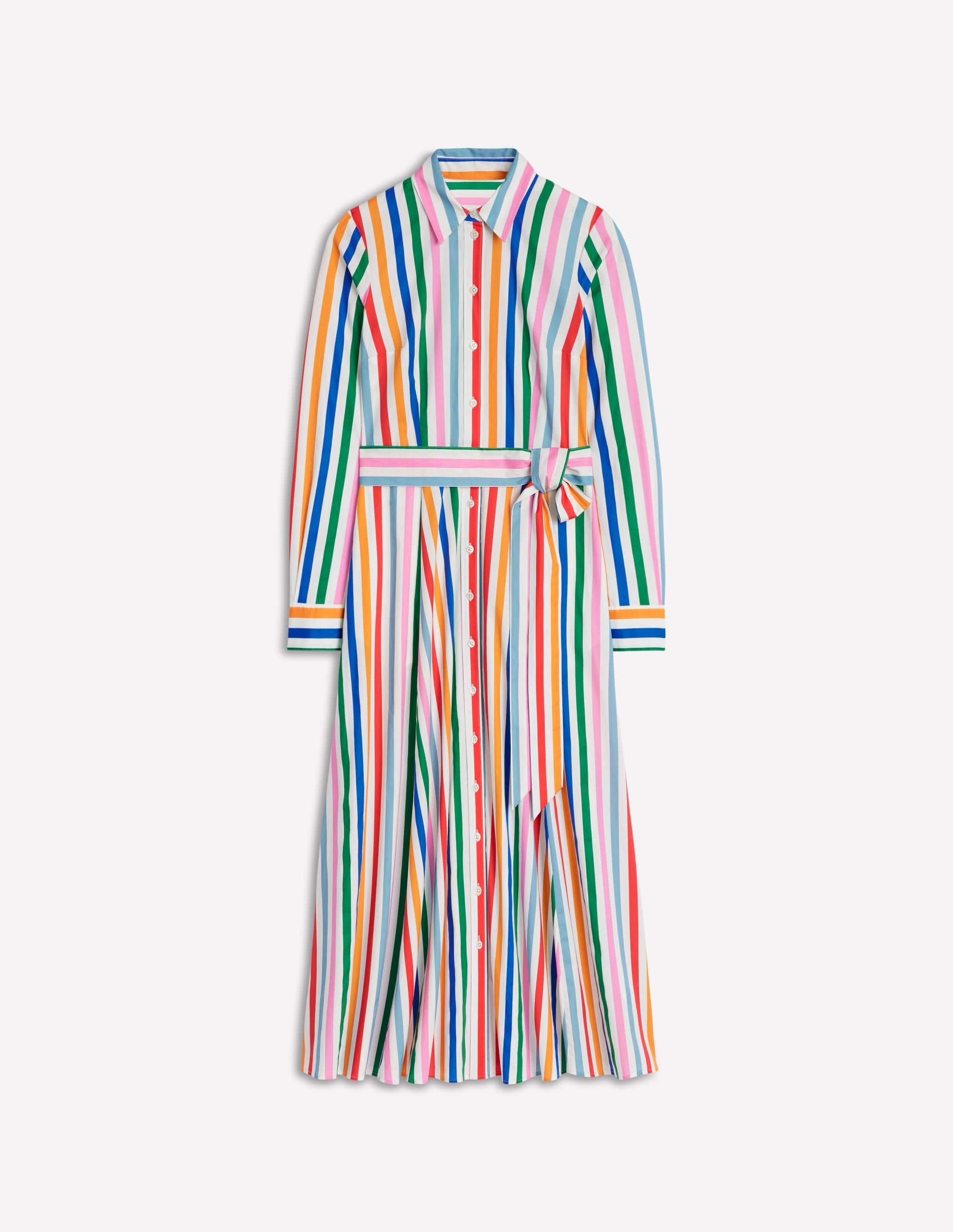 Amy Cotton Midi Shirt Dress-Mauve, Strawberry Tart Rainbow - Image 6