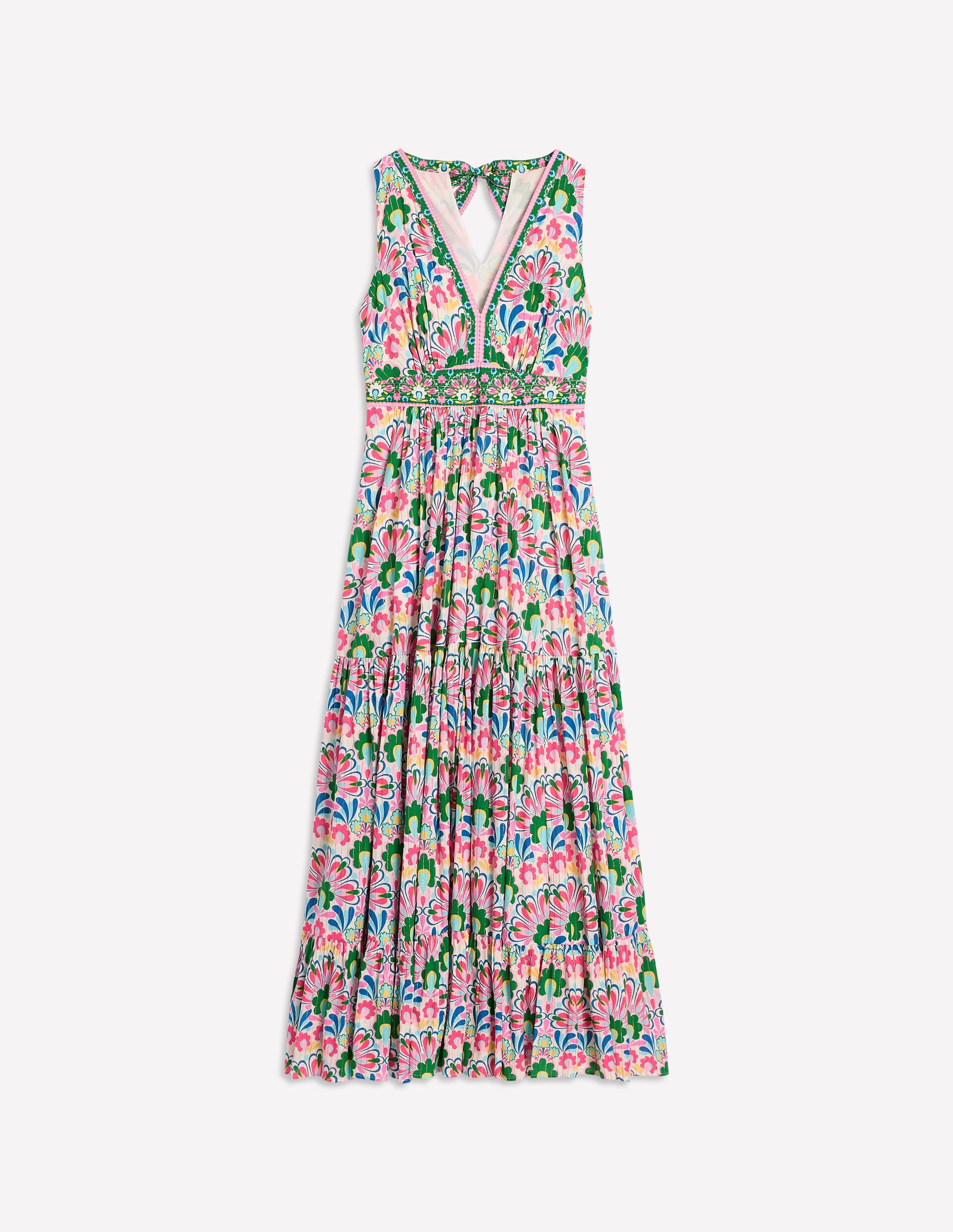 Serena Cotton Tie Maxi Dress-Multi, Decorative Dandelion - Image 5