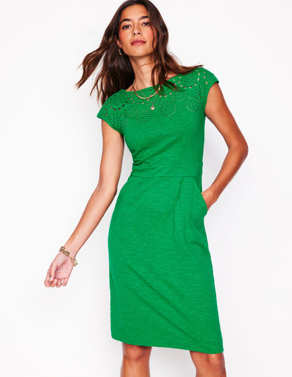 Florrie Broderie Dress-Rich Emerald-4