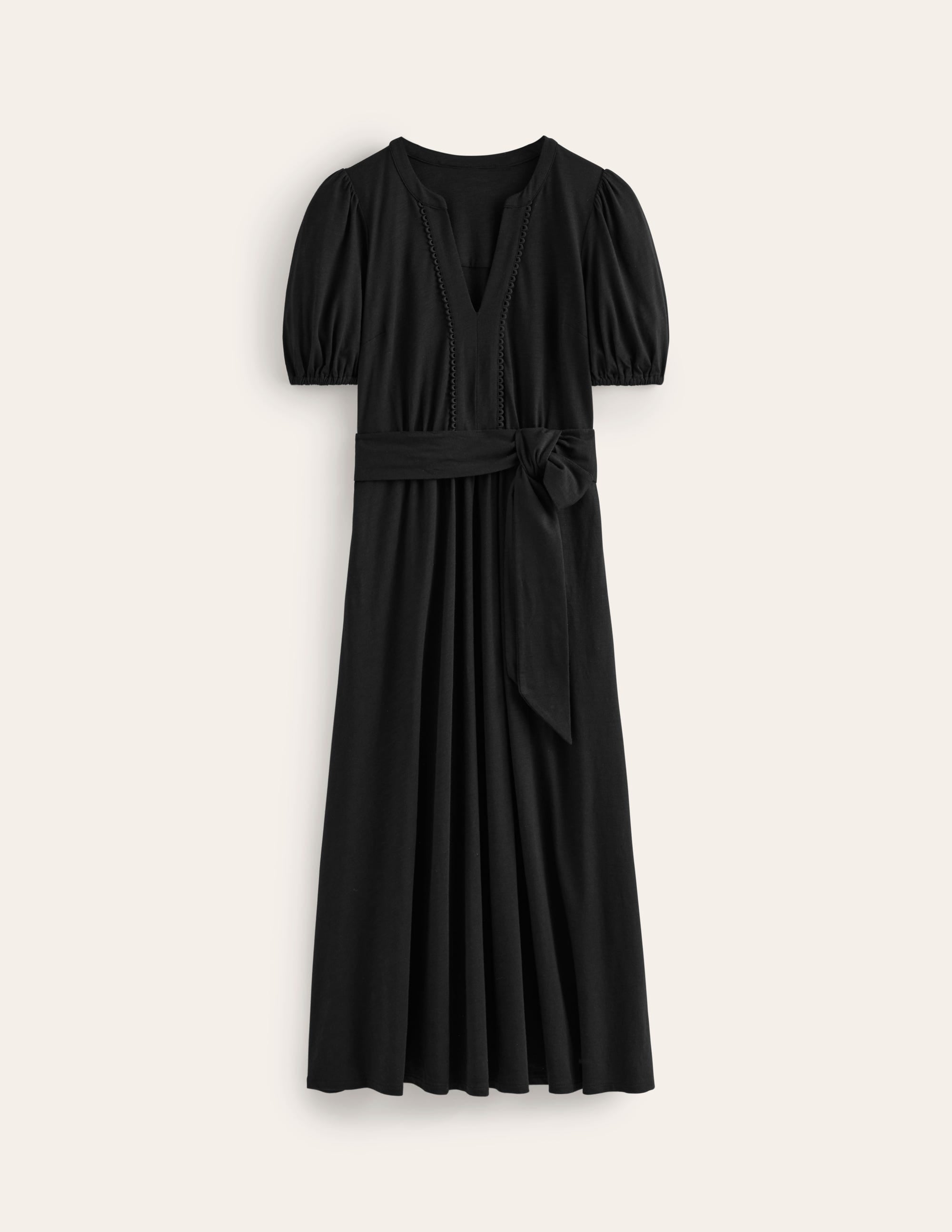 Sofia Trim Jersey Midi Dress-Black - Image 5