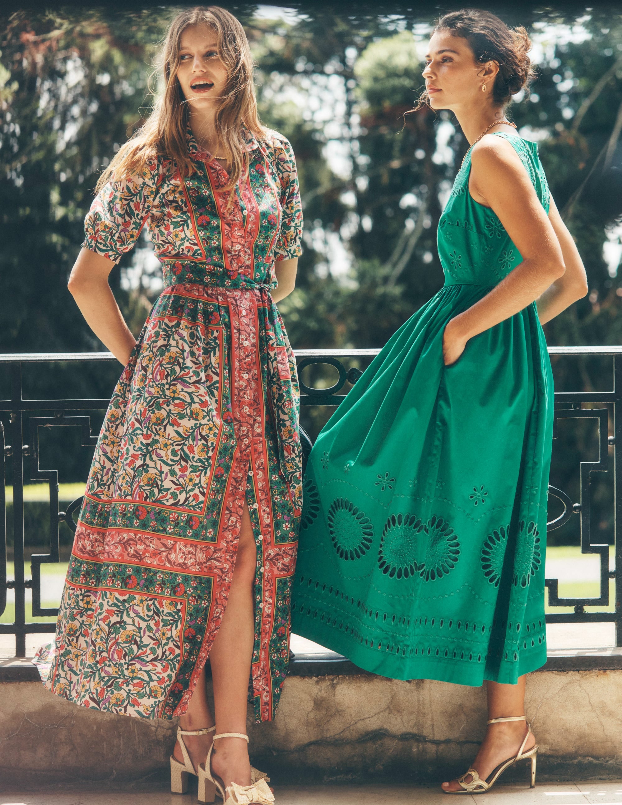 Alexa Maxi Shirt Dress-Multi, Enchanting Vine - Image 2