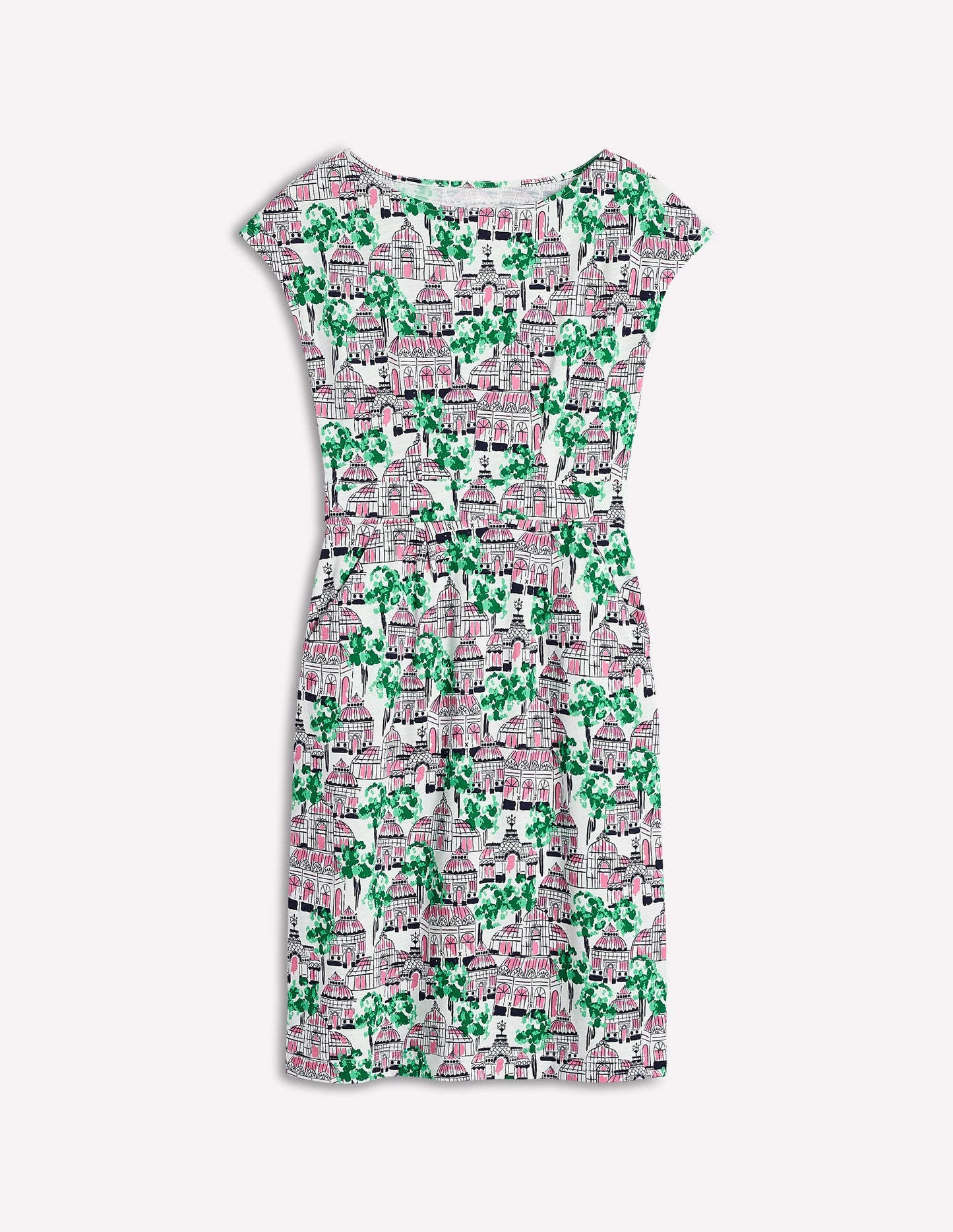 Florrie Jersey Dress-White, Botanical Greenhouse