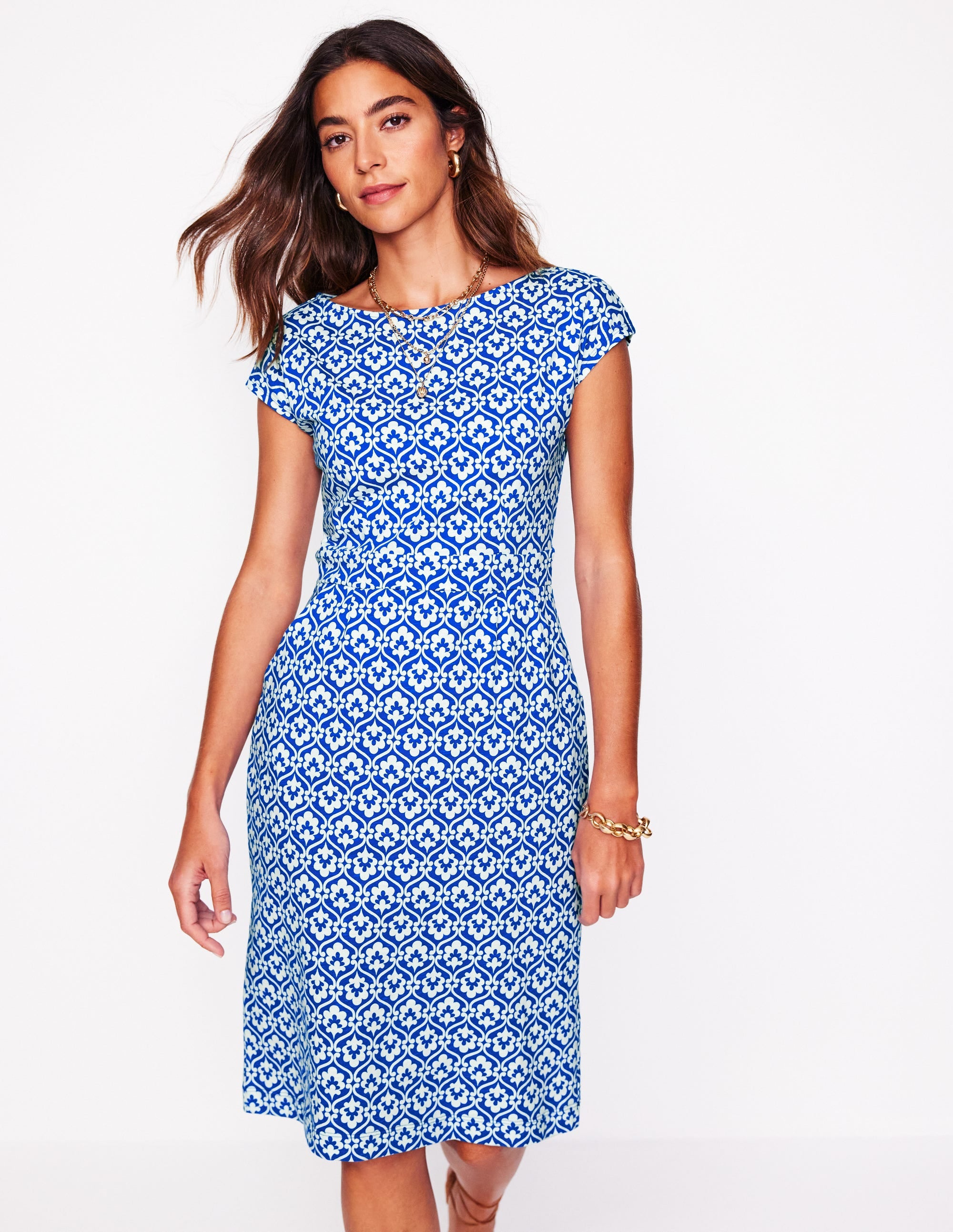 Florrie Jersey Dress-Gallery Blue, Ivy Trellis - Image 4