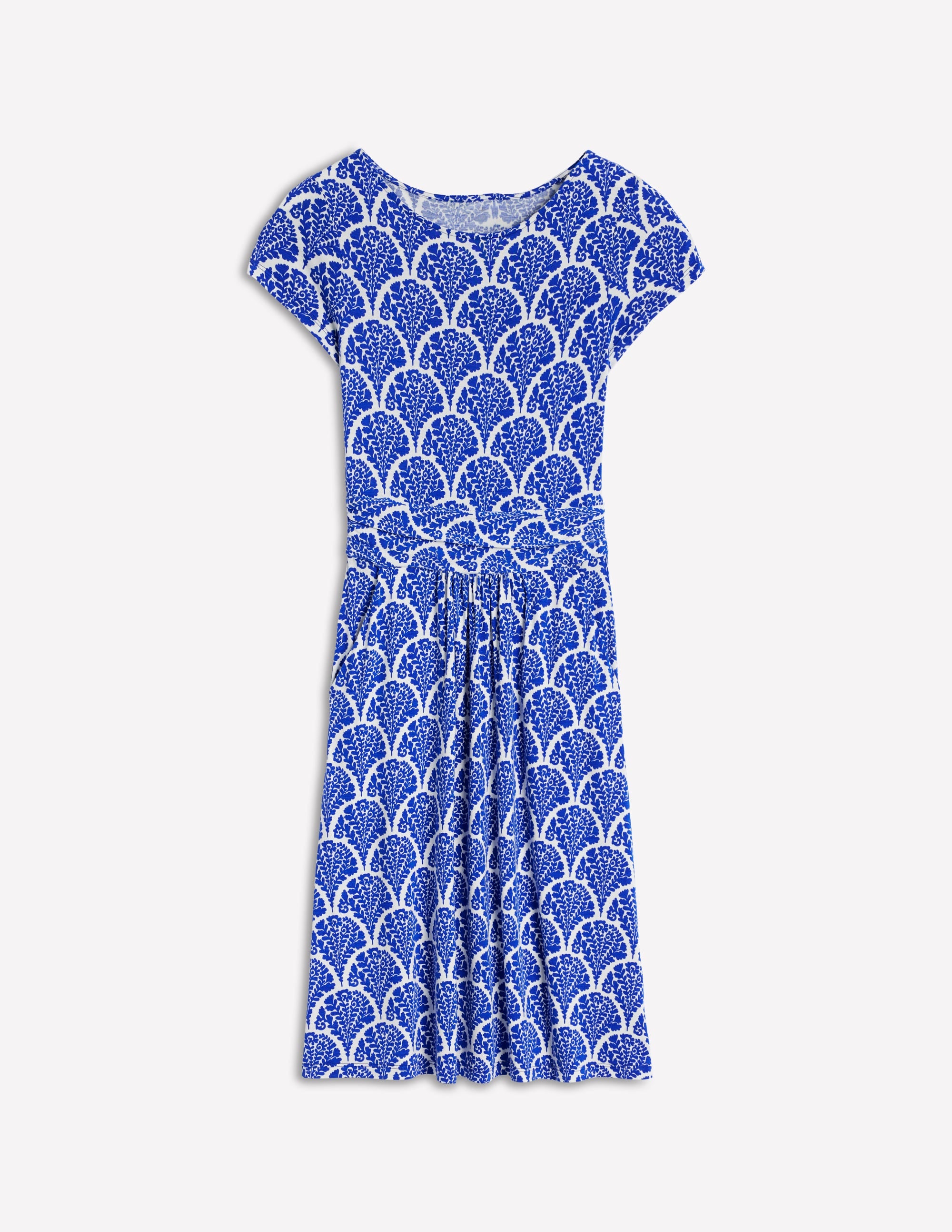 Amelie Jersey Dress-Bright Blue, Blossomy - Image 5