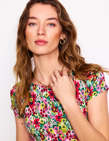 Amelie Jersey Dress-Multi, Wildflower Garden