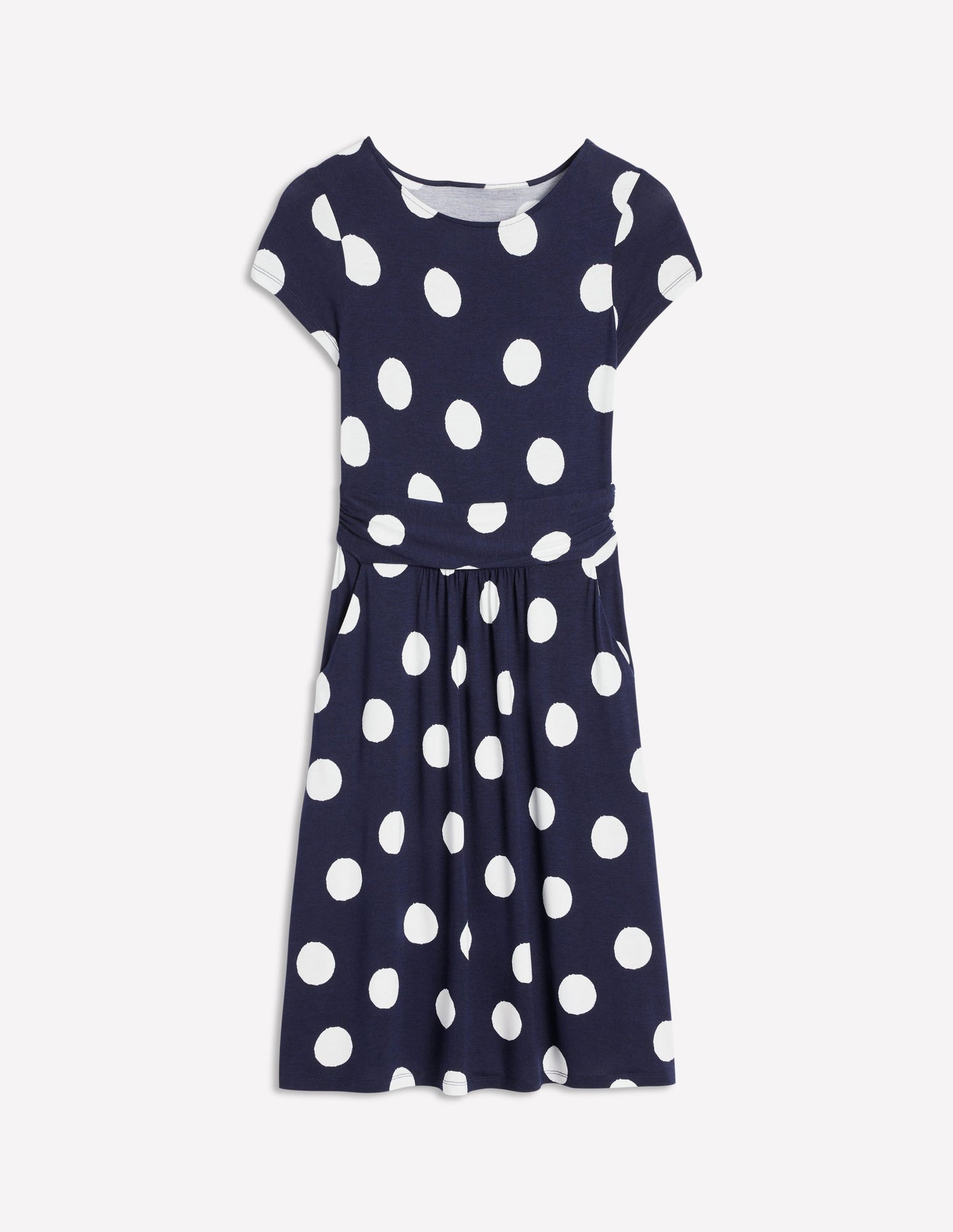 Amelie Jersey Dress-French Navy, Abstract Dot