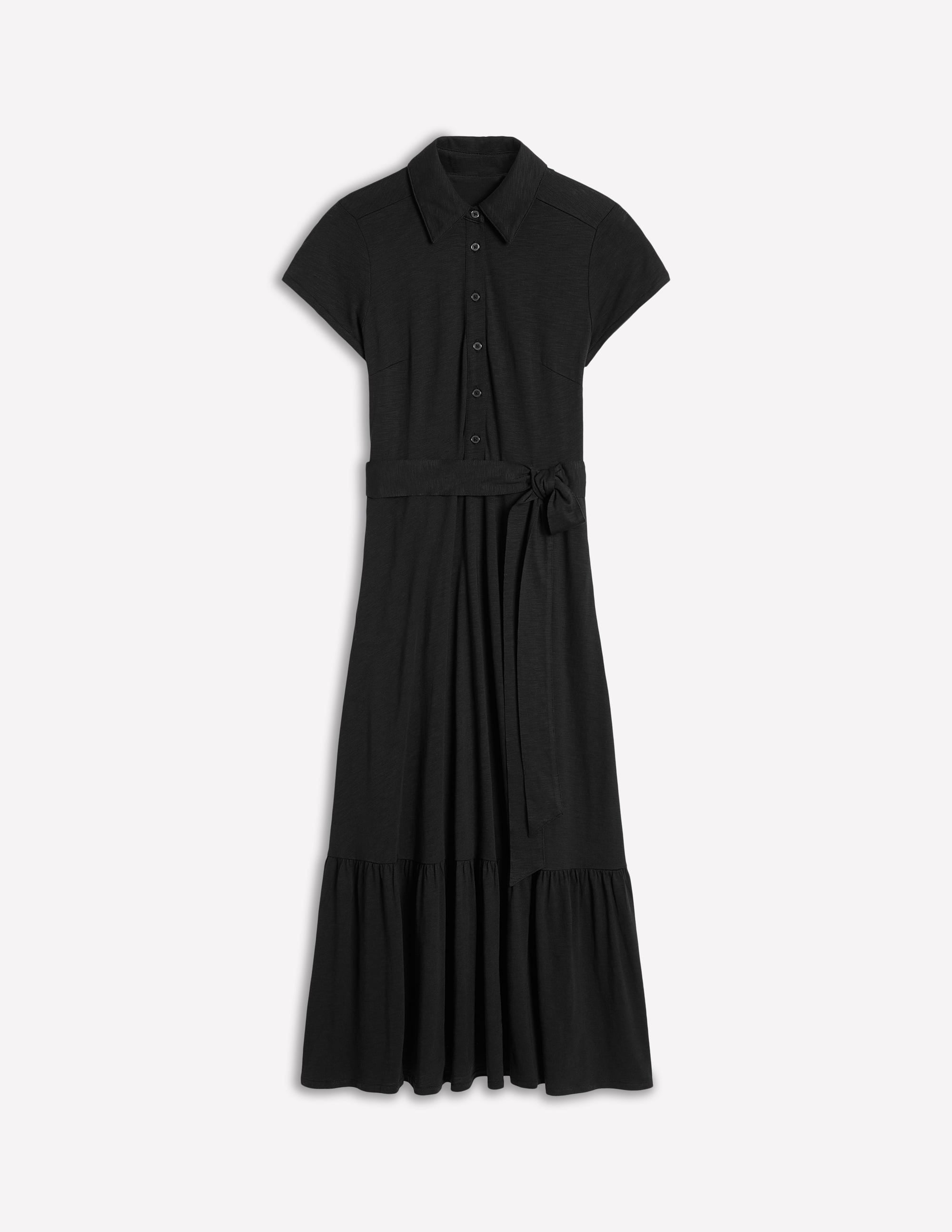 Cressida Jersey Shirt Dress-Black - Image 6