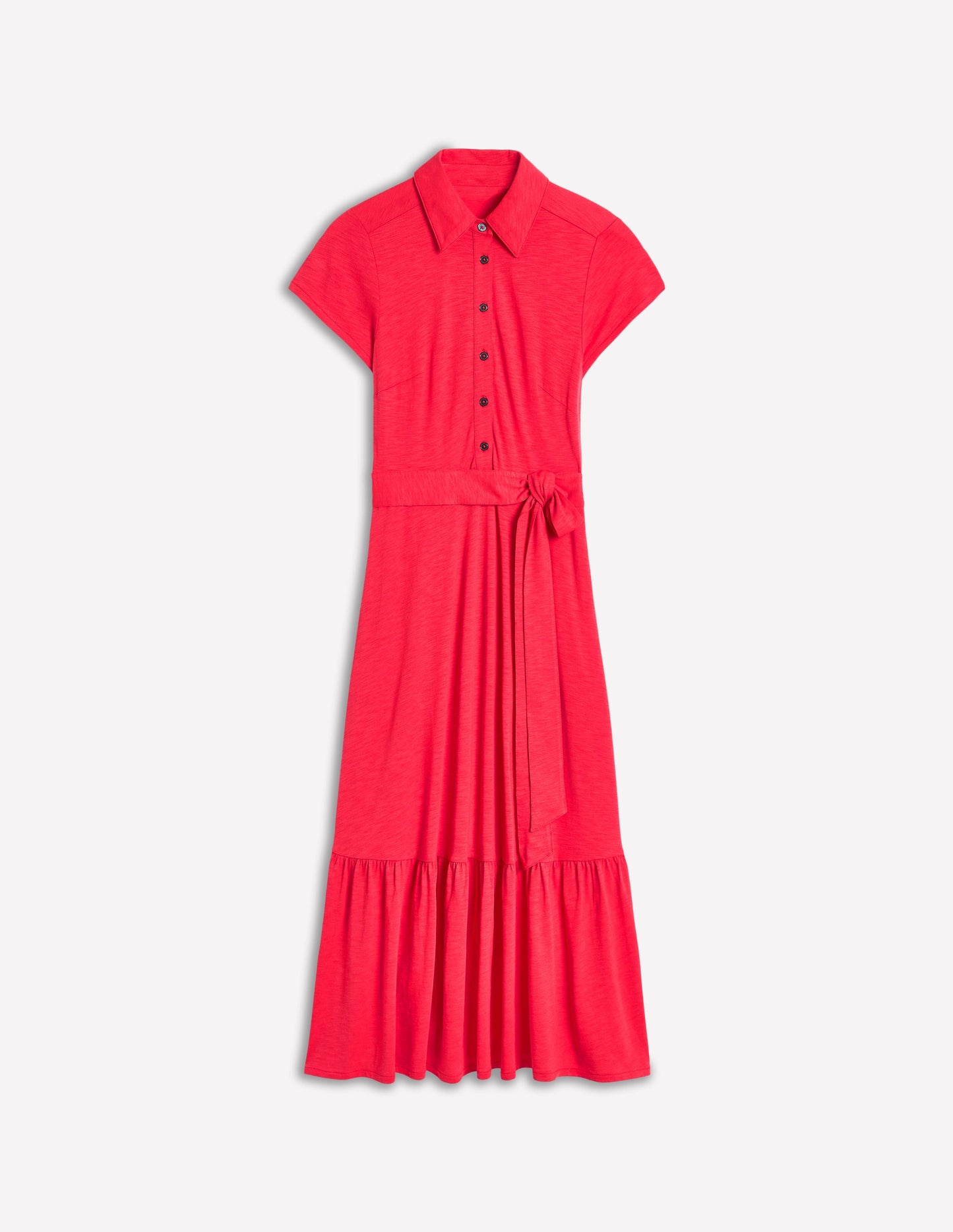 Cressida Jersey Shirt Dress-Jewel Red