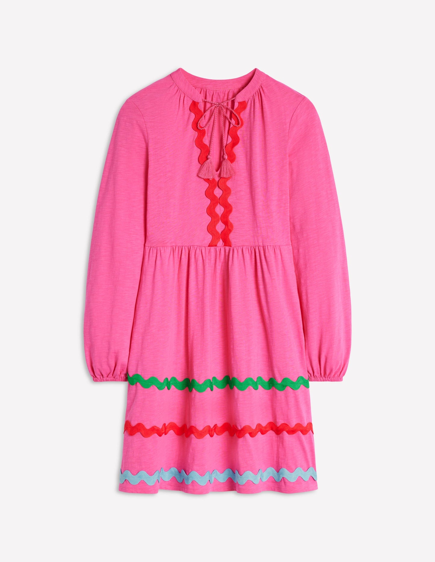 Corinna Ric Rac Jersey Dress-Sorbet Pink