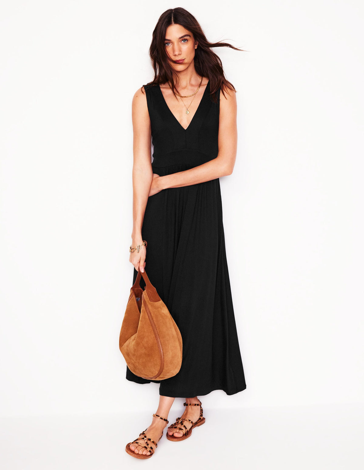 Olympia Jersey Maxi Dress-Black - Image 1