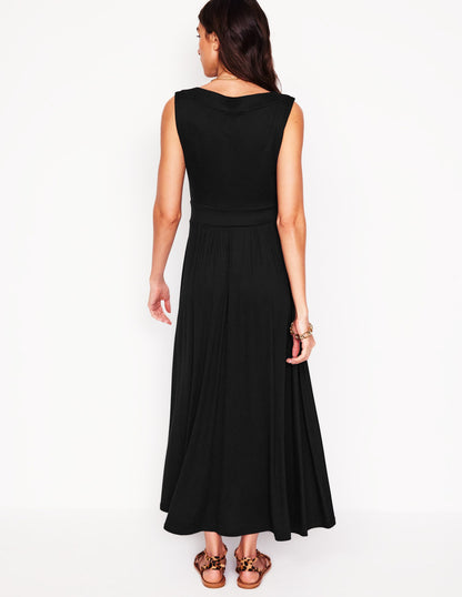 Olympia Jersey Maxi Dress-Black