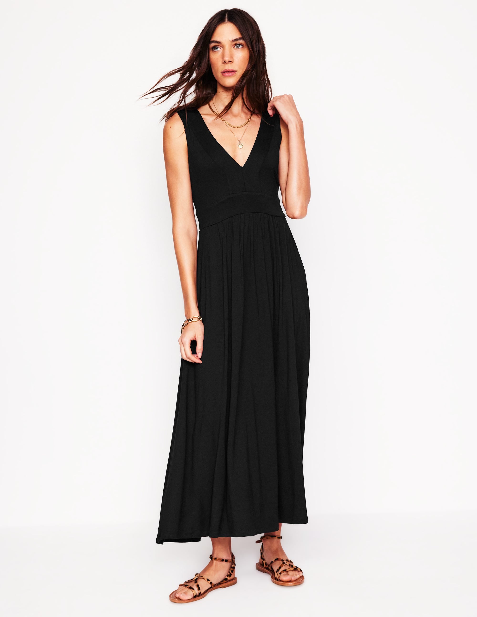 Olympia Jersey Maxi Dress-Black - Image 4