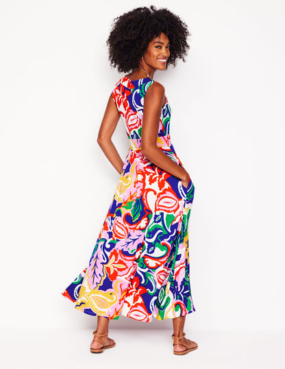 Olympia Jersey Maxi Dress-Multi, Foliage Twirl