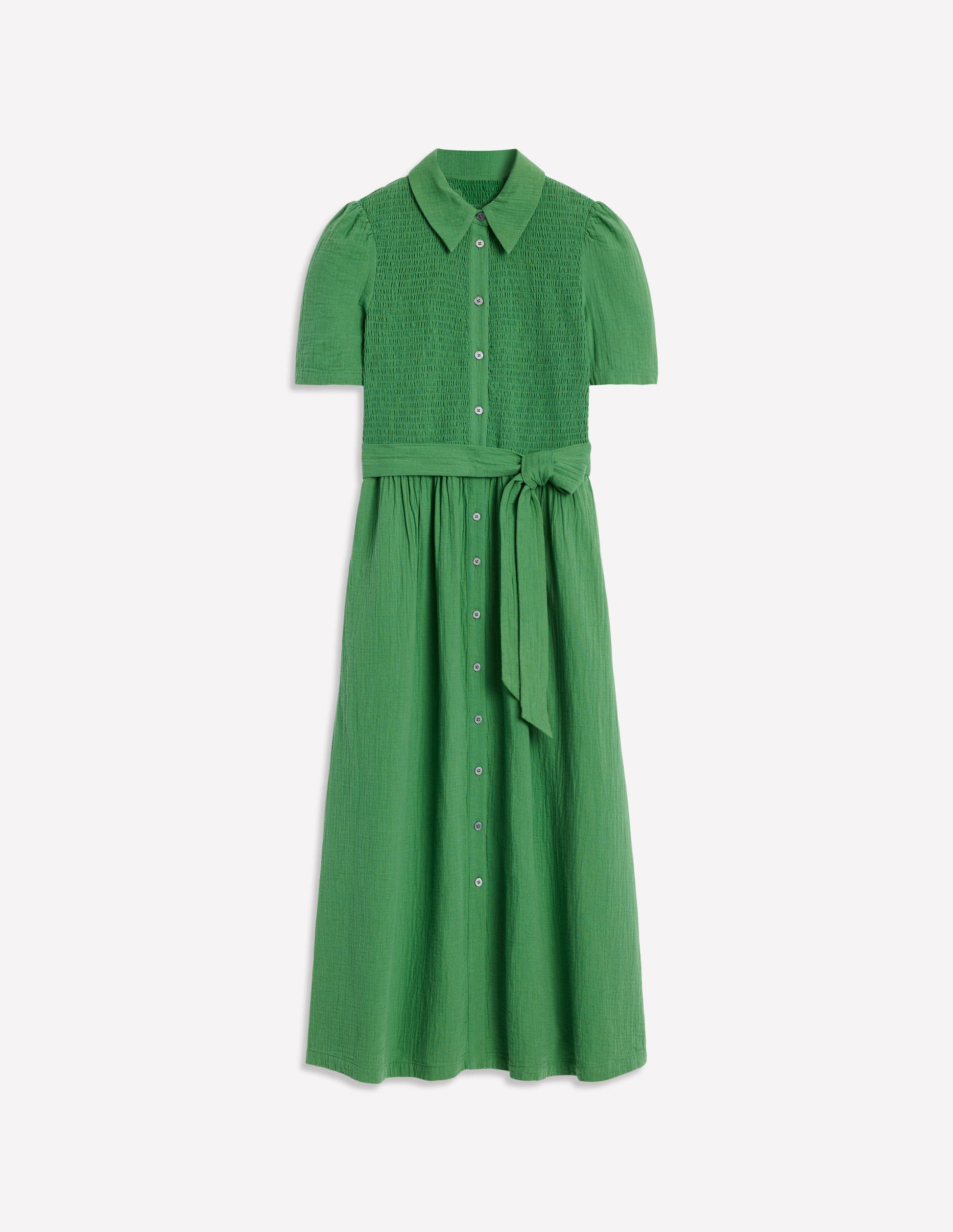 Amber Double Cloth Midi Dress-Paradise Green Amber Double Cloth Midi Dress-Paradise Green