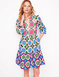 Esme Linen Mini Dress-Multi, Bloom Geo