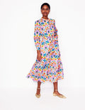 Mia Tiered Shirt Dress-Ivory,  Decorative Dandelion