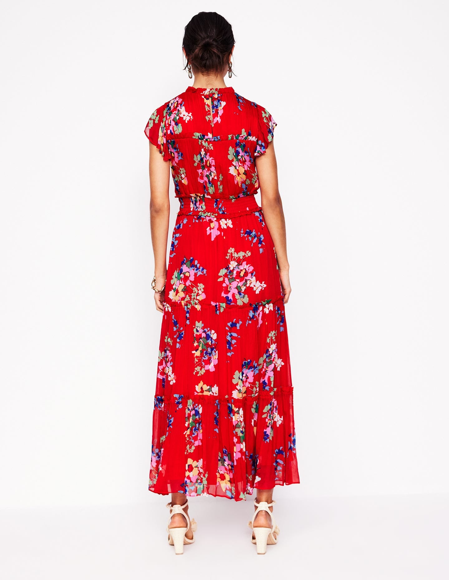 Ruffle GGT Dress-Rouge, Delicate Blooms