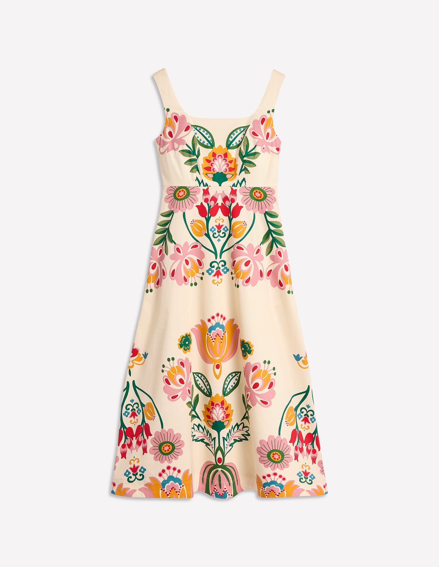 Square Fit & Flare Dress-Ivory, Tulip Fusion