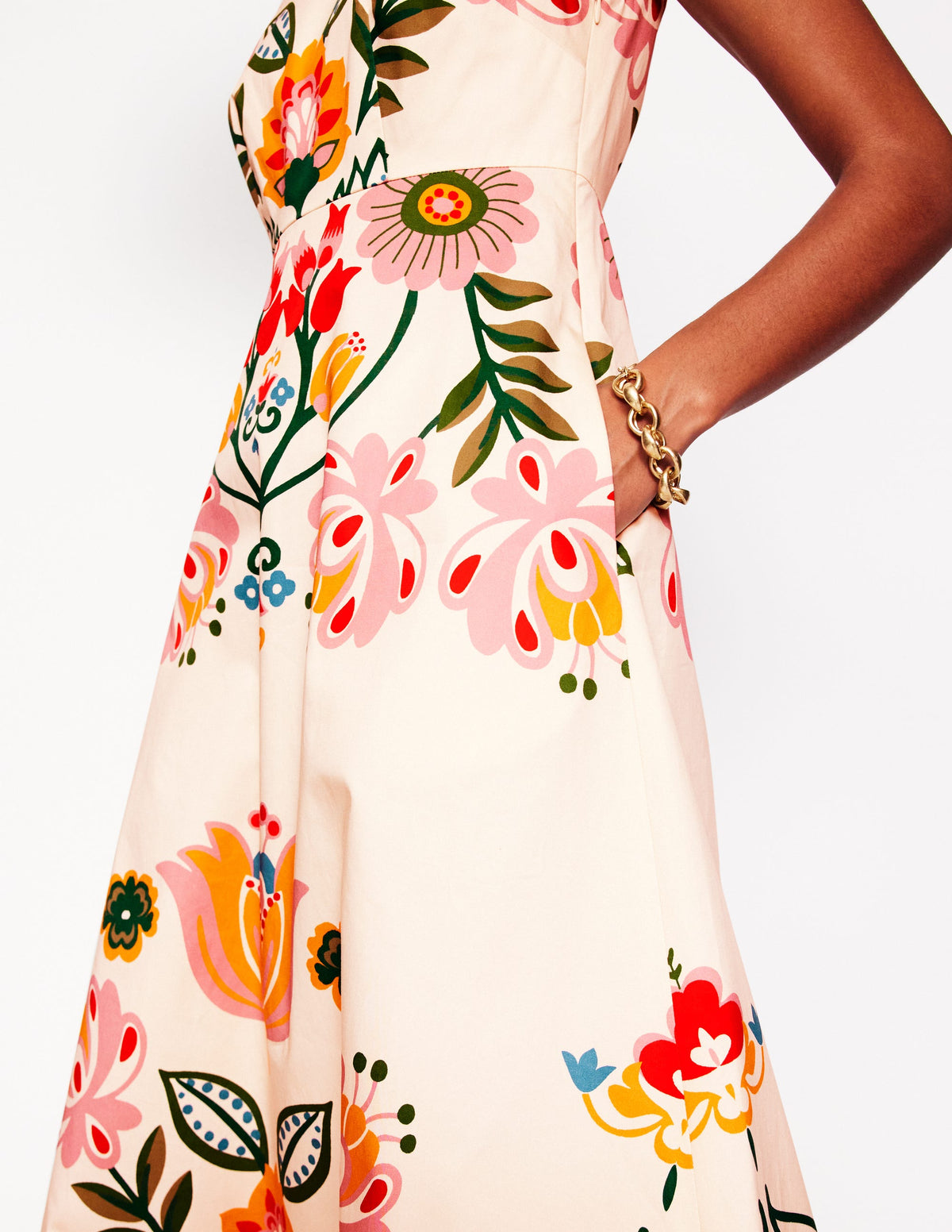 Square Fit & Flare Dress-Ivory, Tulip Fusion - Image 2