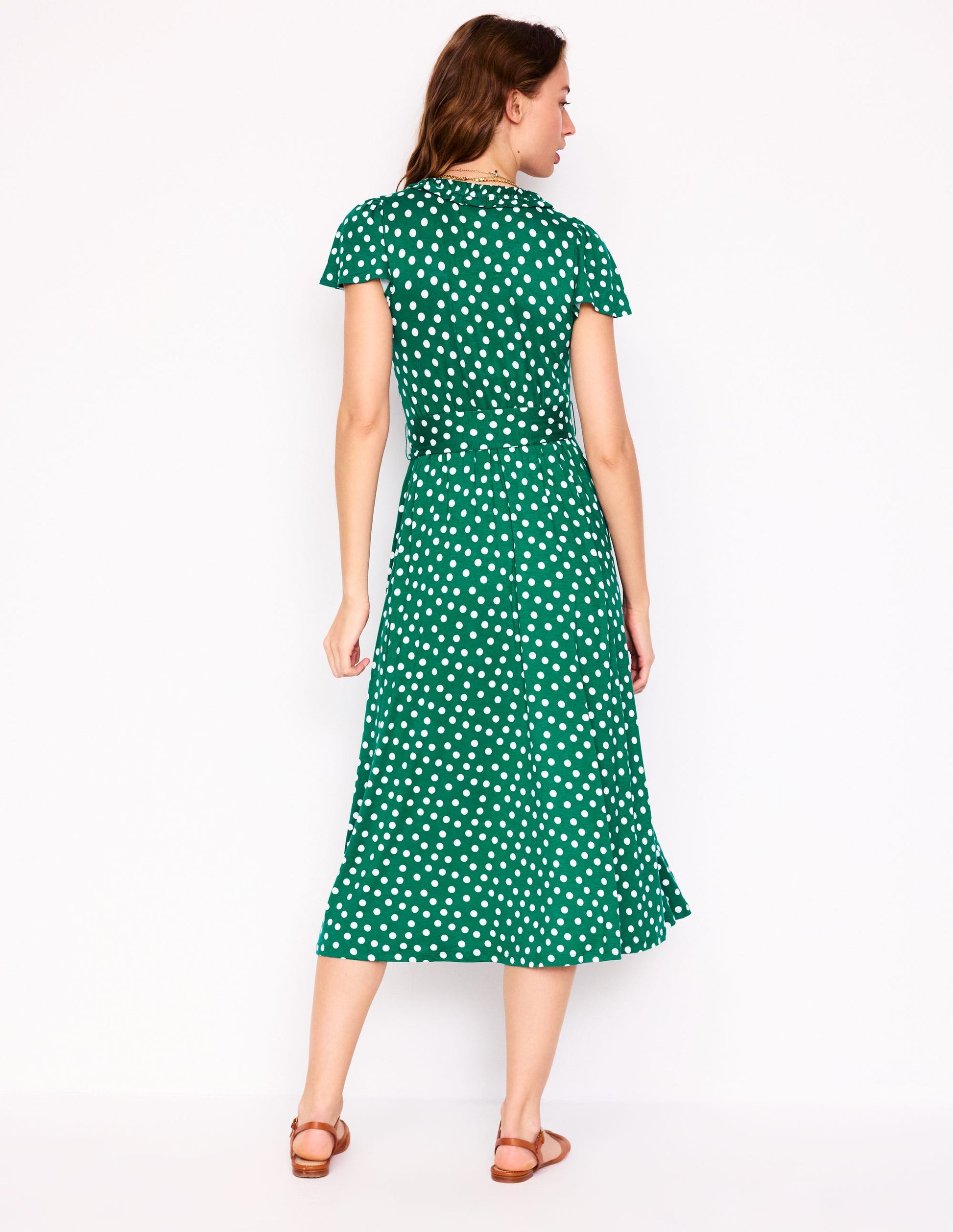 Nicola Jersey Tea Dress-Forest Grass, Painted Dot | Boden USA Nicola Jersey Tea Dress-Forest Grass, Painted Dot | Boden USA