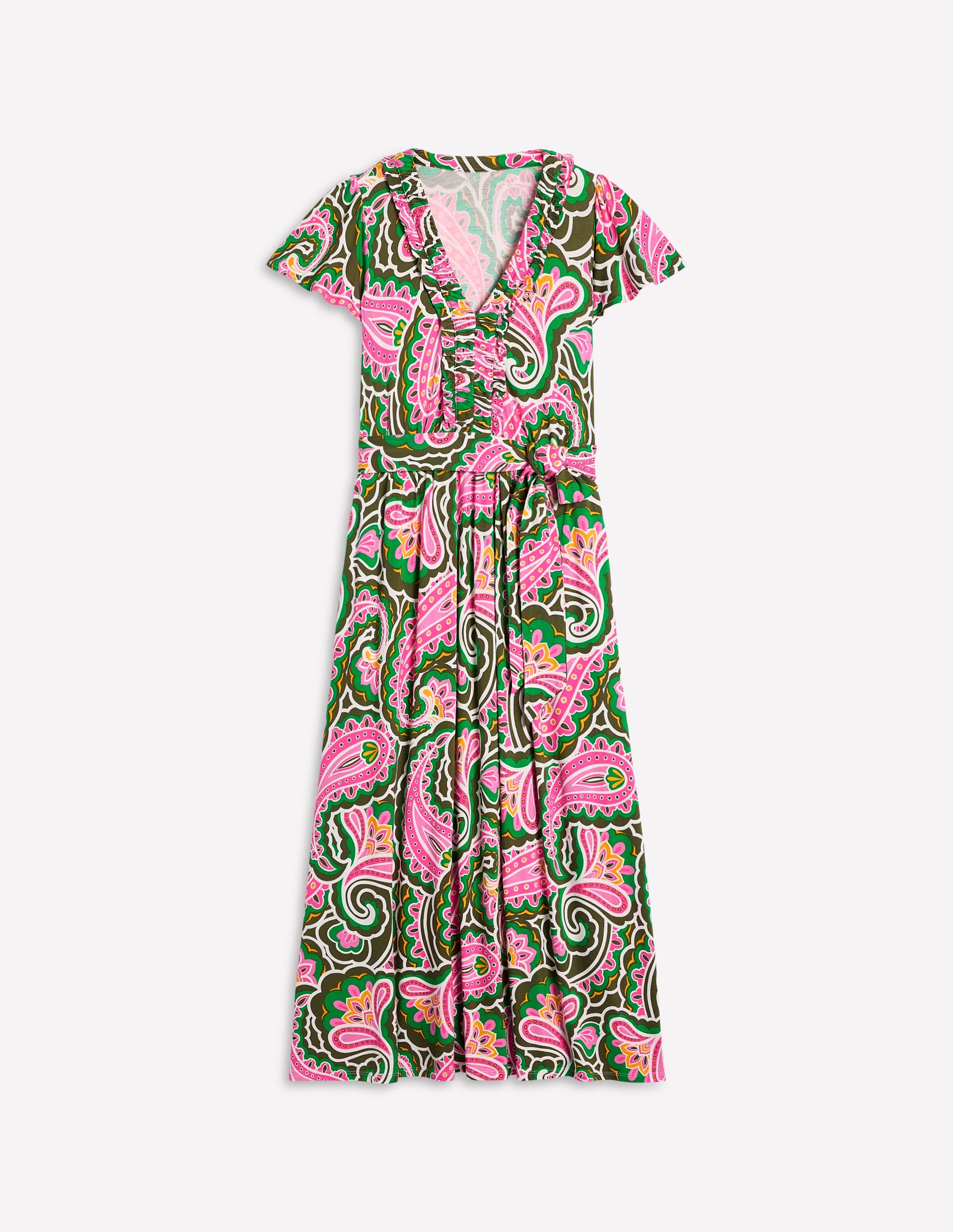 Nicola Jersey Tea Dress-Multi, Scallop Paisley - Image 6
