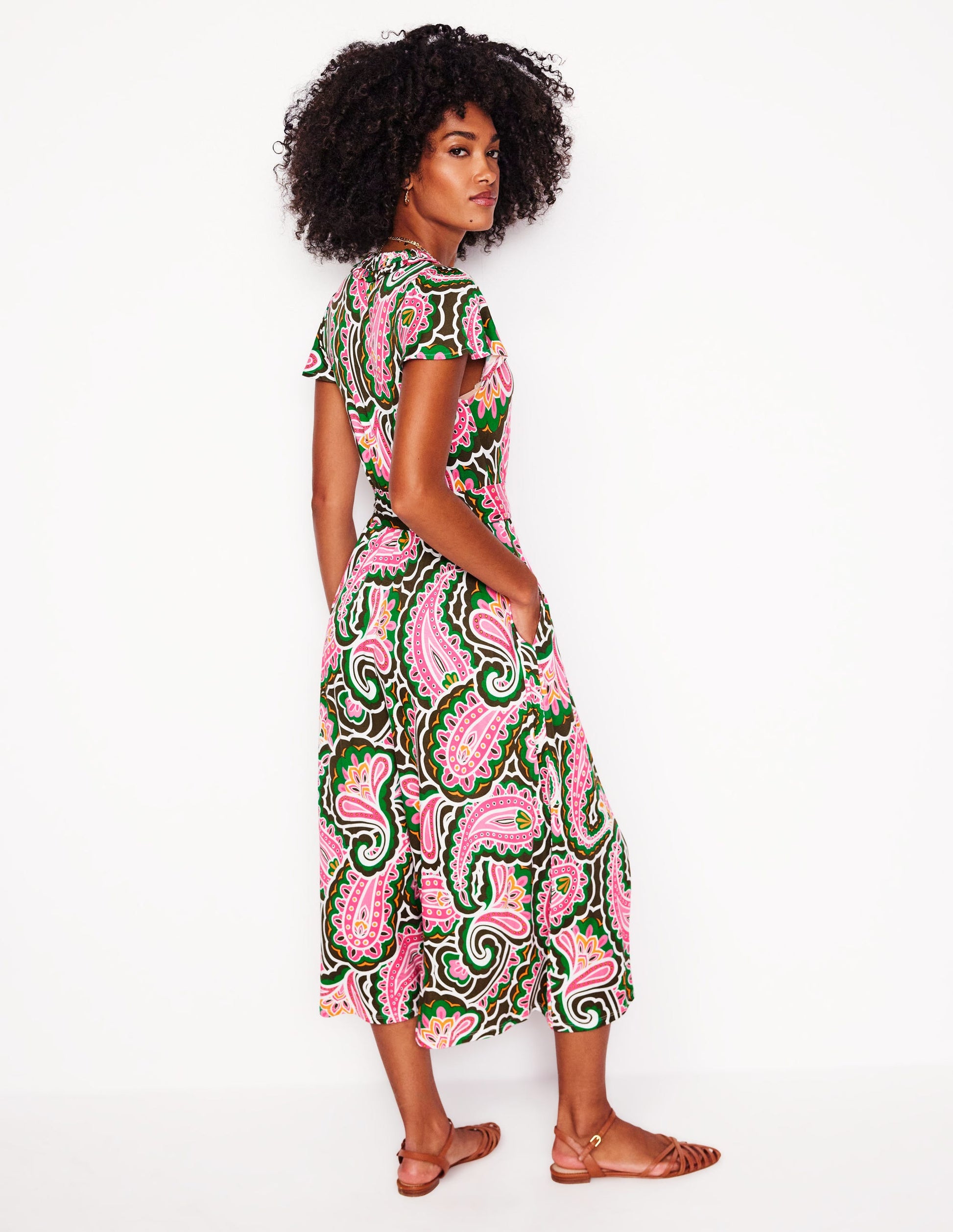 Nicola Jersey Tea Dress-Multi, Scallop Paisley | Boden USA Nicola Jersey Tea Dress-Multi, Scallop Paisley | Boden USA