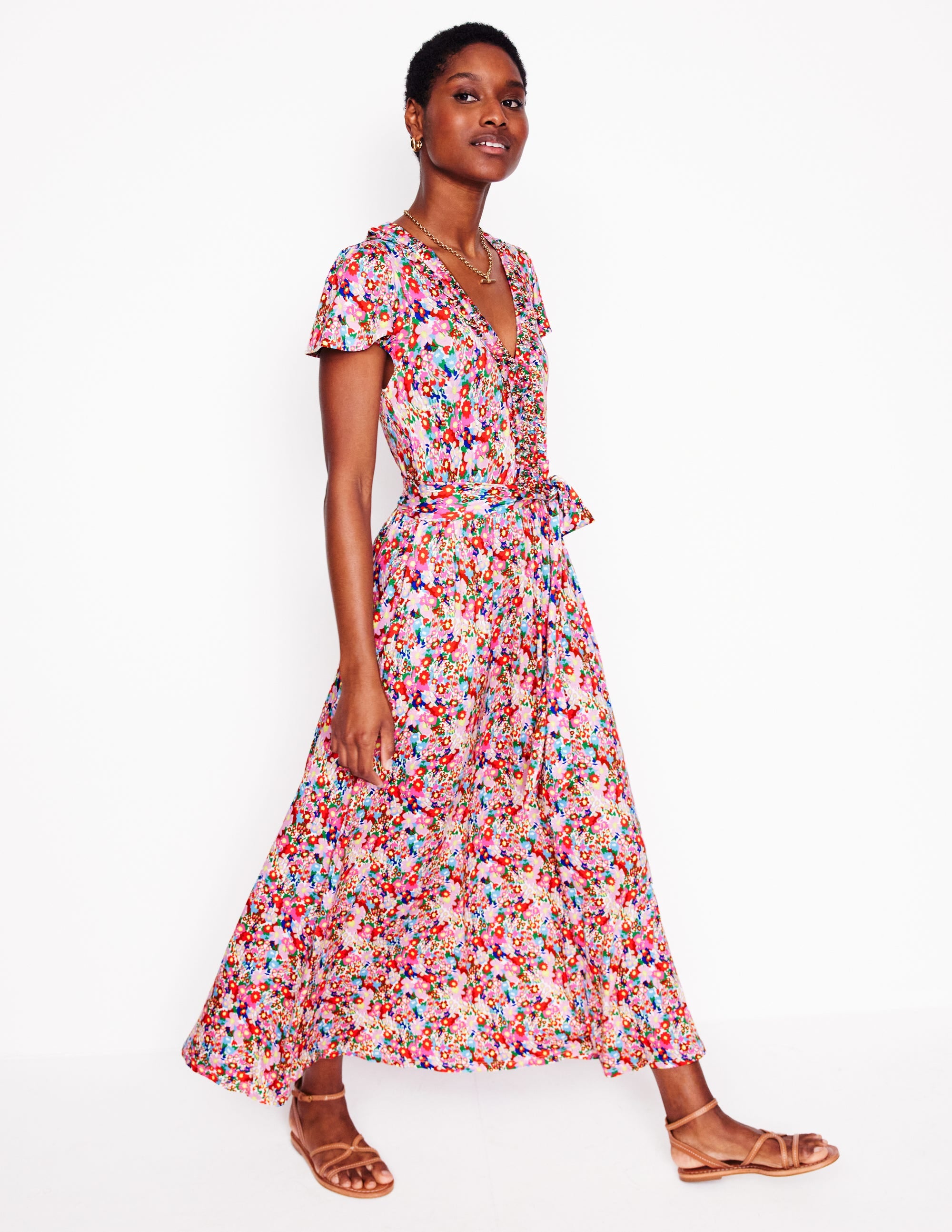 Nicola Jersey Tea Dress-Multi, Wildflower Garden - Image 3