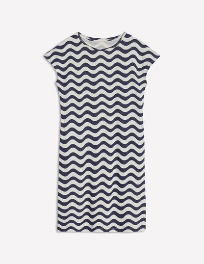 Leah Jersey T-shirt Dress-French Navy, Mono Wave