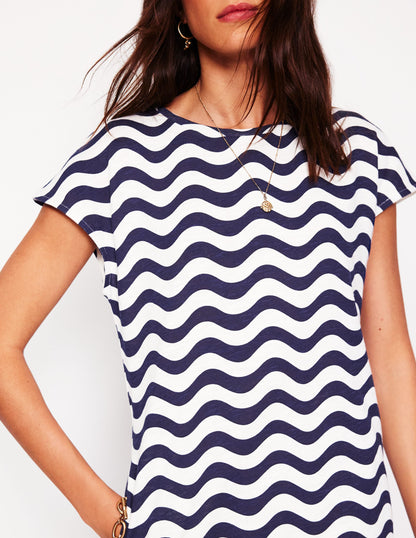 Leah Jersey T-shirt Dress-French Navy, Mono Wave