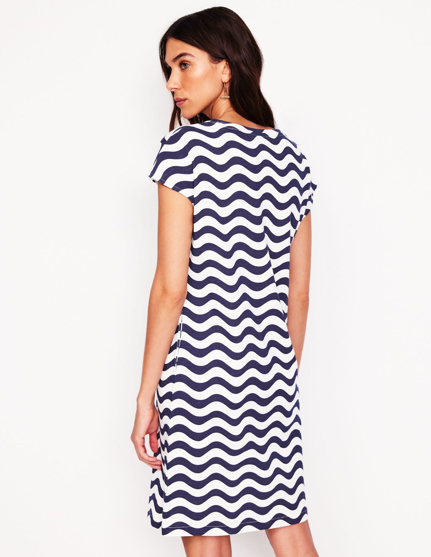 Leah Jersey T-shirt Dress-French Navy, Mono Wave