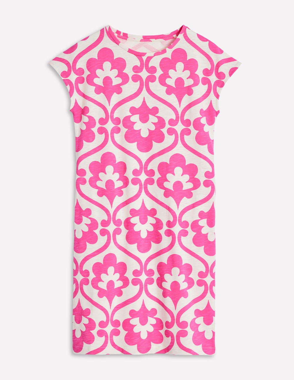 Leah Jersey T-shirt Dress-Carmine Rose, Ivy Trellis - Image 2