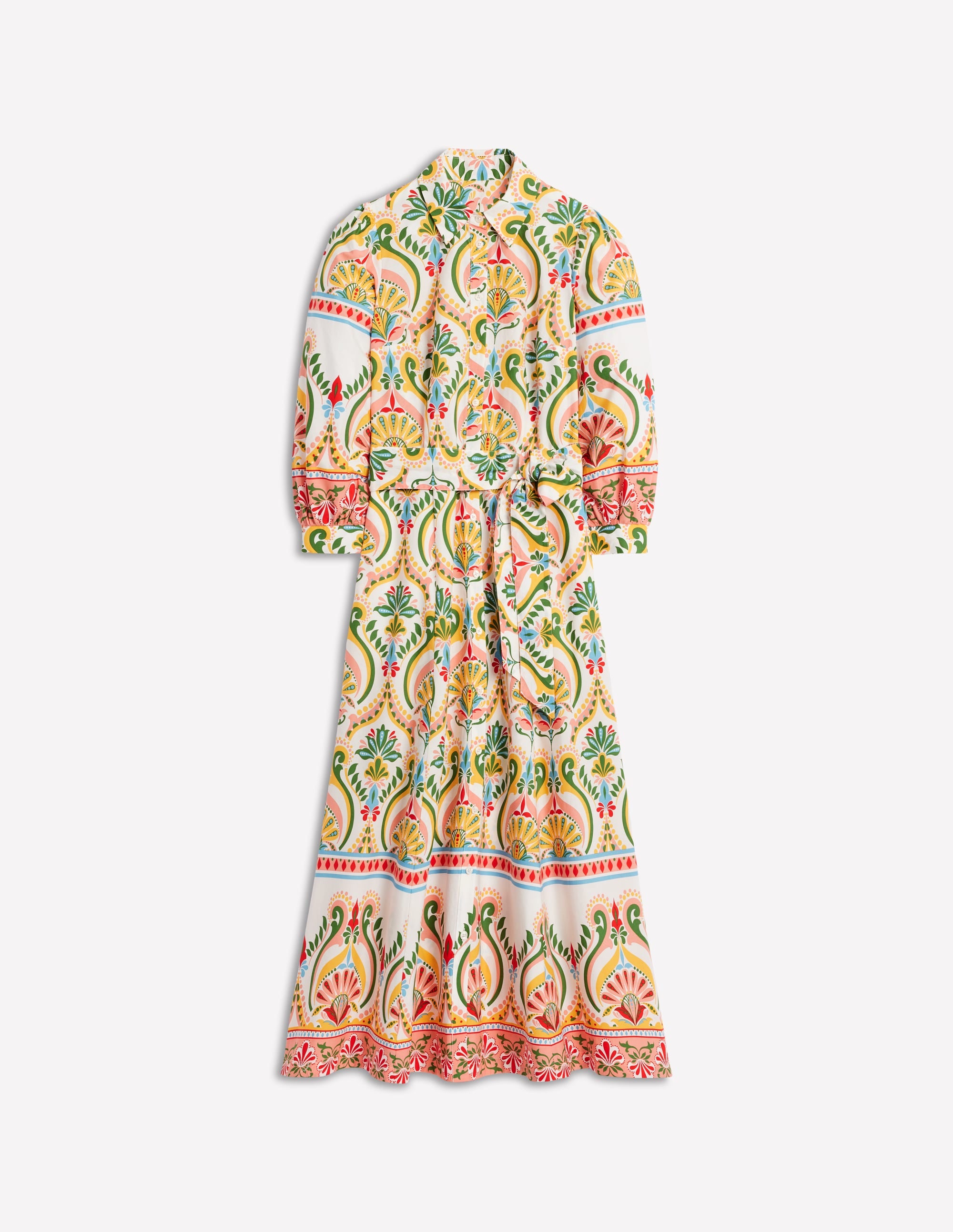 Clara Cotton Shirt Dress-Multi, Ornamental Floral - Image 8