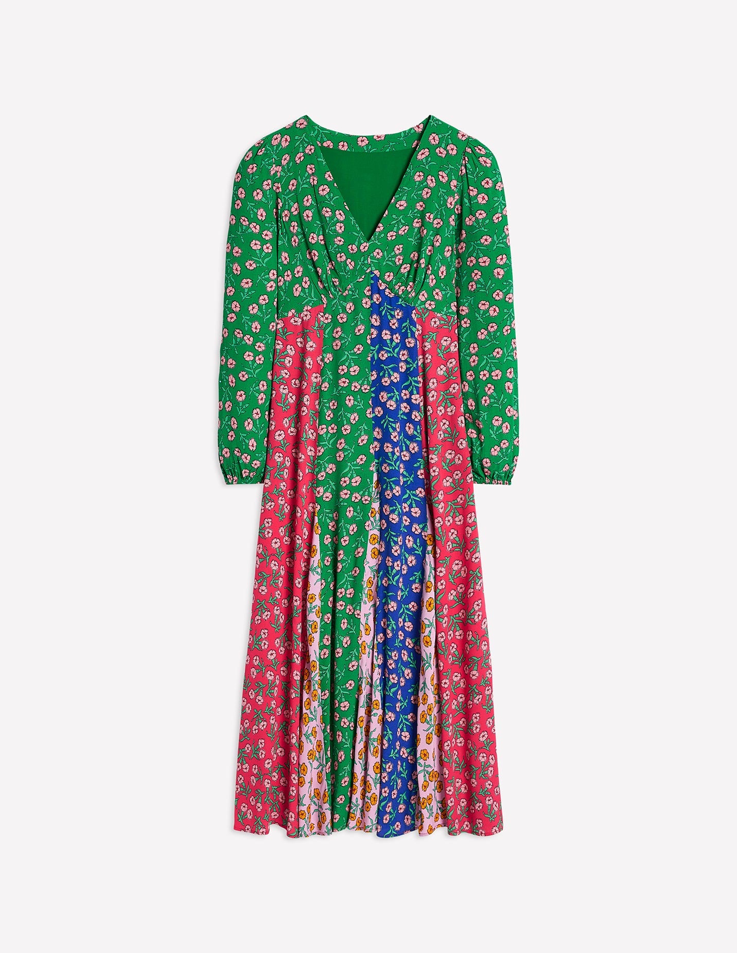 Lisa Long Sleeve Tea Dress-Hotched, Carnation Sprig - Image 6
