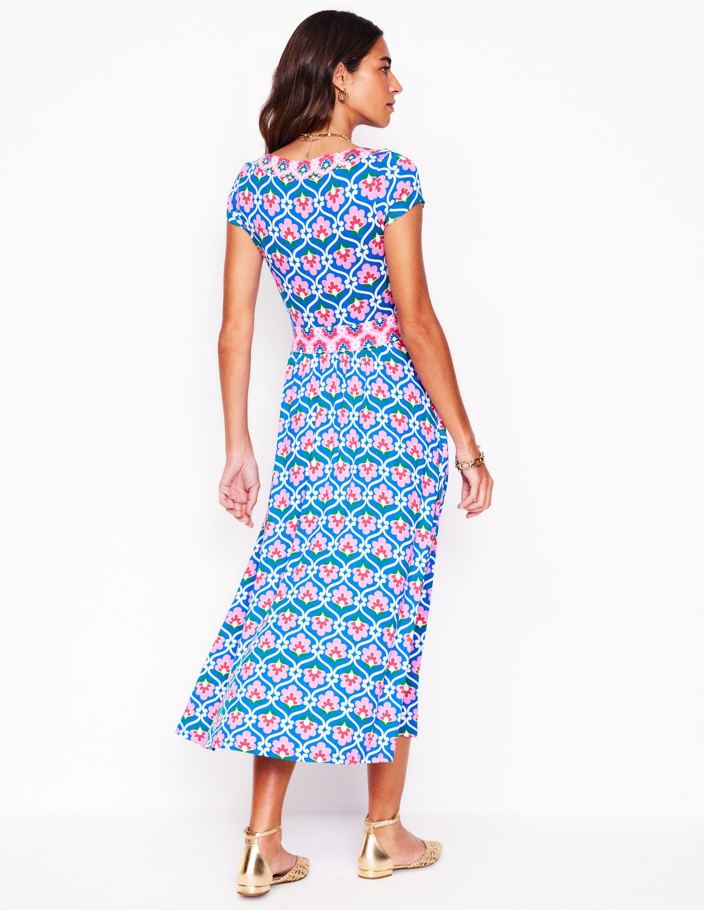 Melanie Jersey Midi Dress-Gallery Blue, Ivy Trellis