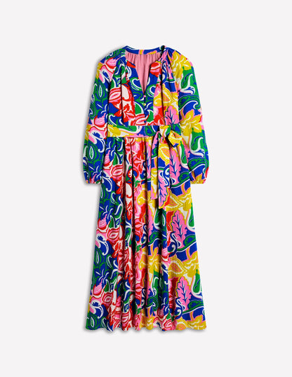 Faye Double Cloth Dress-Multi, Foliage Twirl