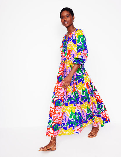 Faye Double Cloth Dress-Multi, Foliage Twirl-4