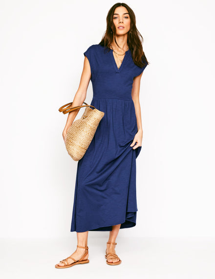 Chloe Jersey Midi Dress-Starboard Blue