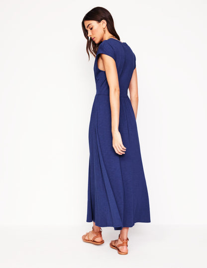 Chloe Jersey Midi Dress-Starboard Blue