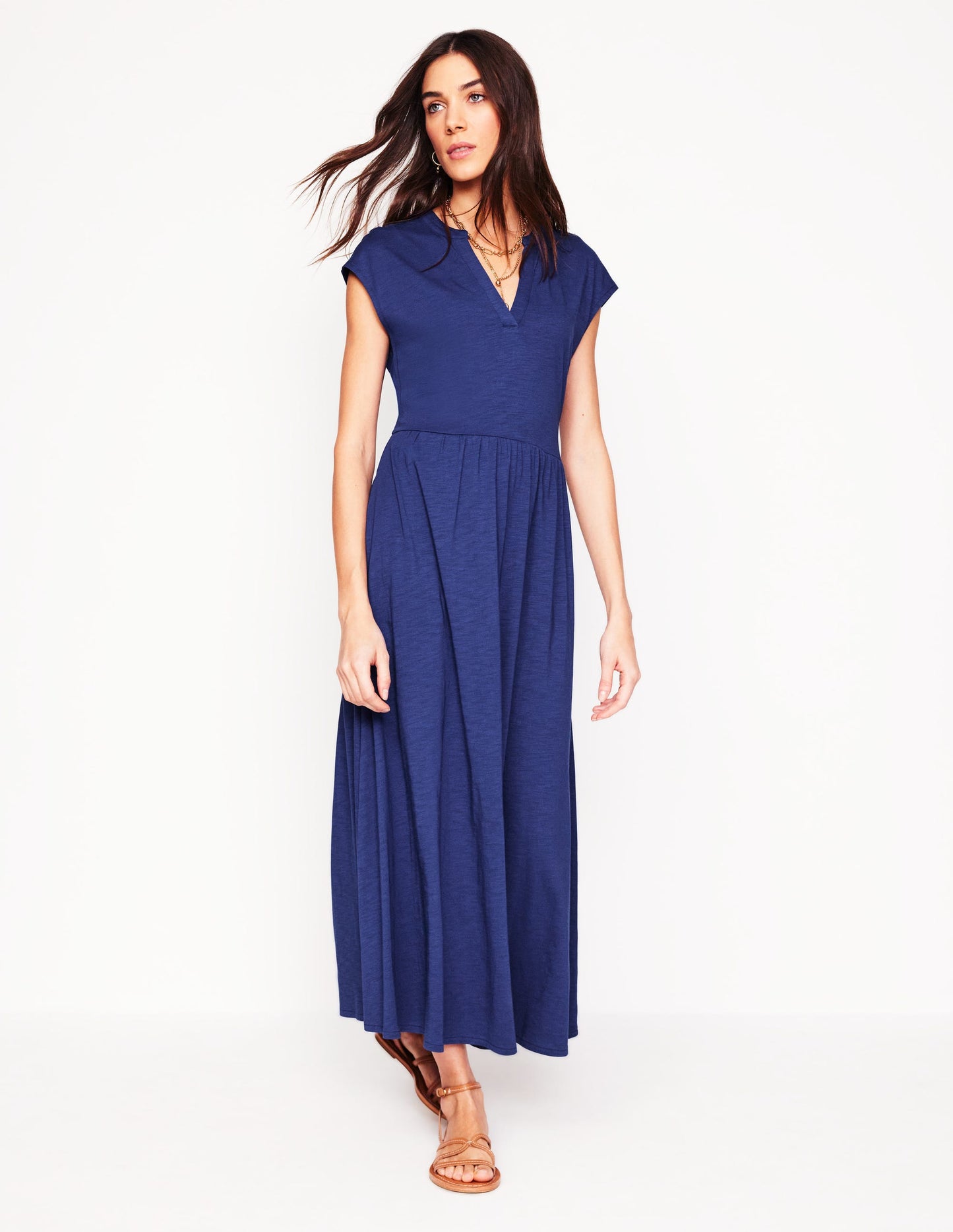 Chloe Jersey Midi Dress-Starboard Blue