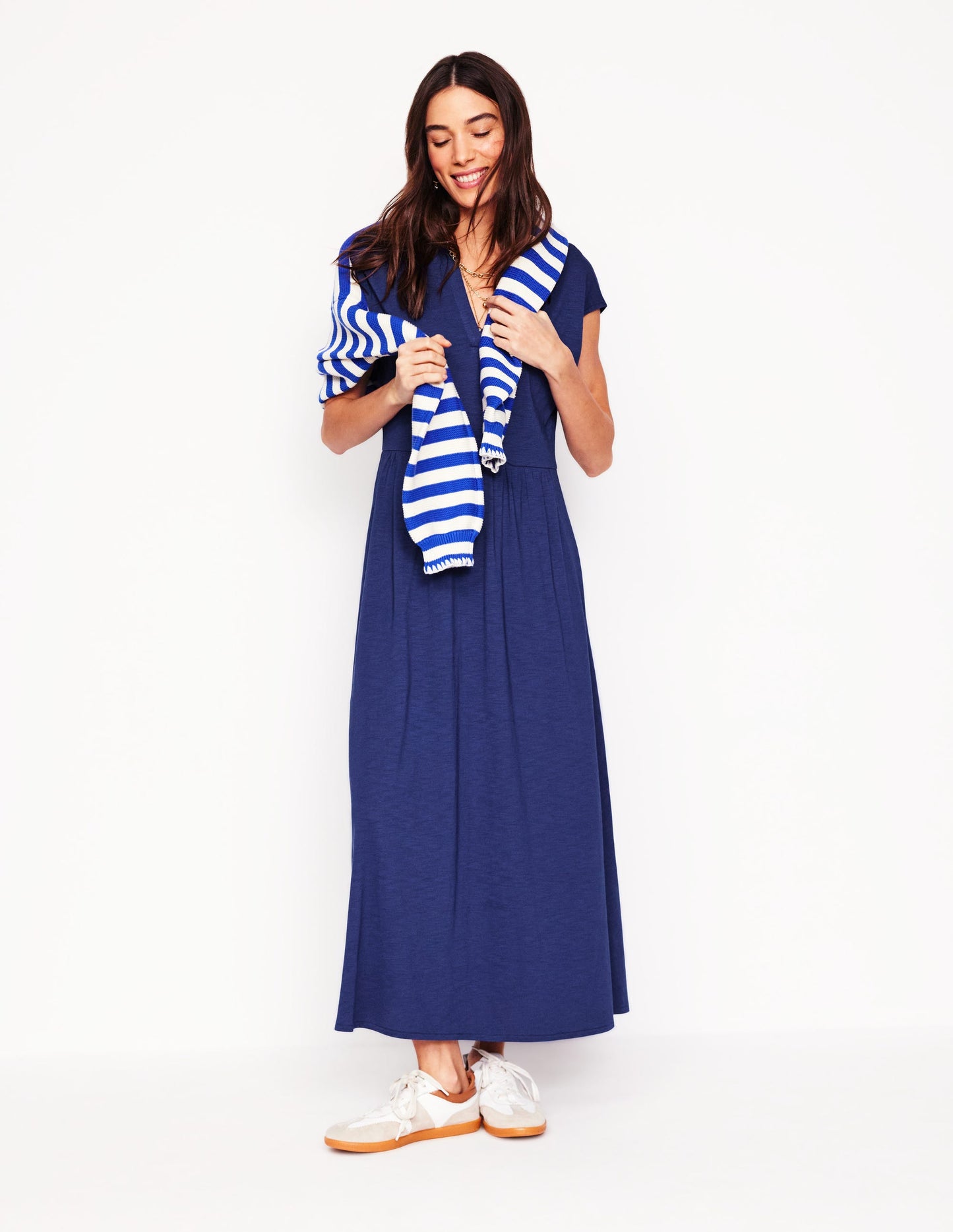 Chloe Jersey Midi Dress-Starboard Blue