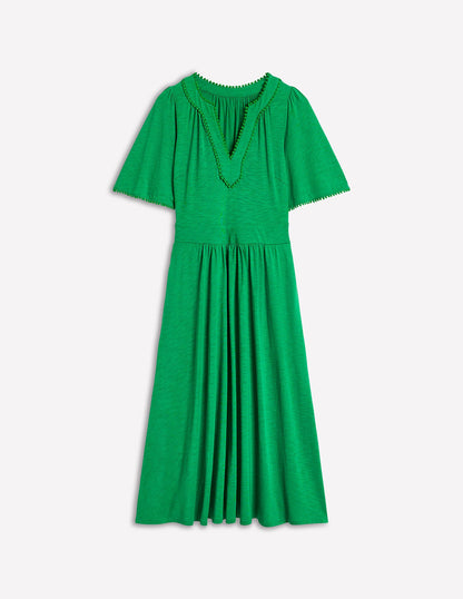 Maddie Trim Jersey Dress-Paradise Green