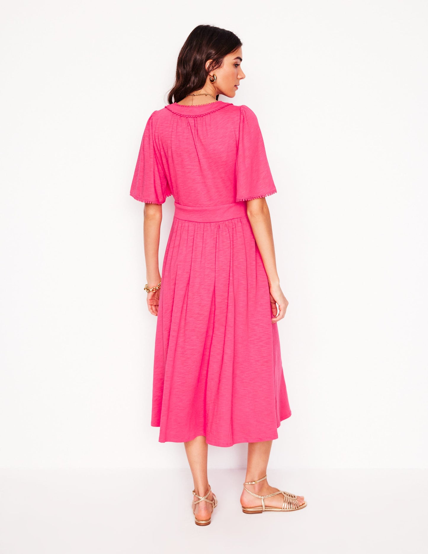 Maddie Trim Jersey Dress-Camelia Pink