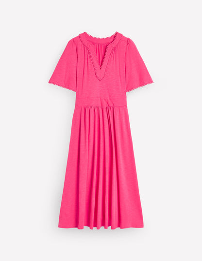 Maddie Trim Jersey Dress-Camelia Pink-6