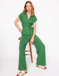 Colette Double Cloth Jumpsuit-Paradise Green