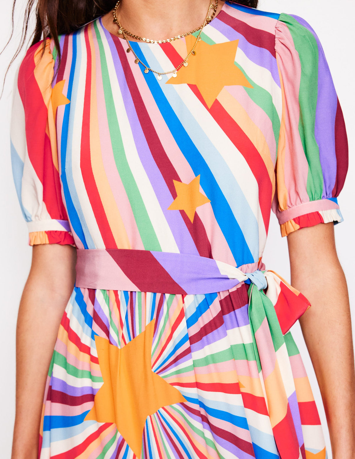 Blouson Crew Neck Dress-Multi, Supernova - Image 3