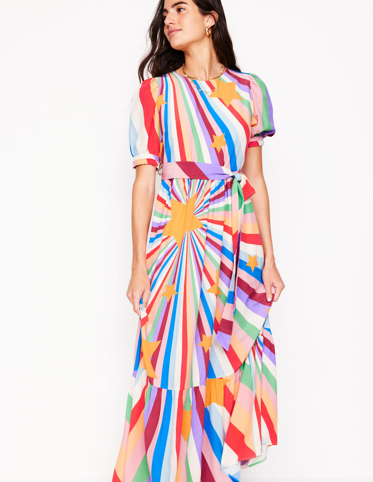 Blouson Crew Neck Dress-Multi, Supernova - Image 5