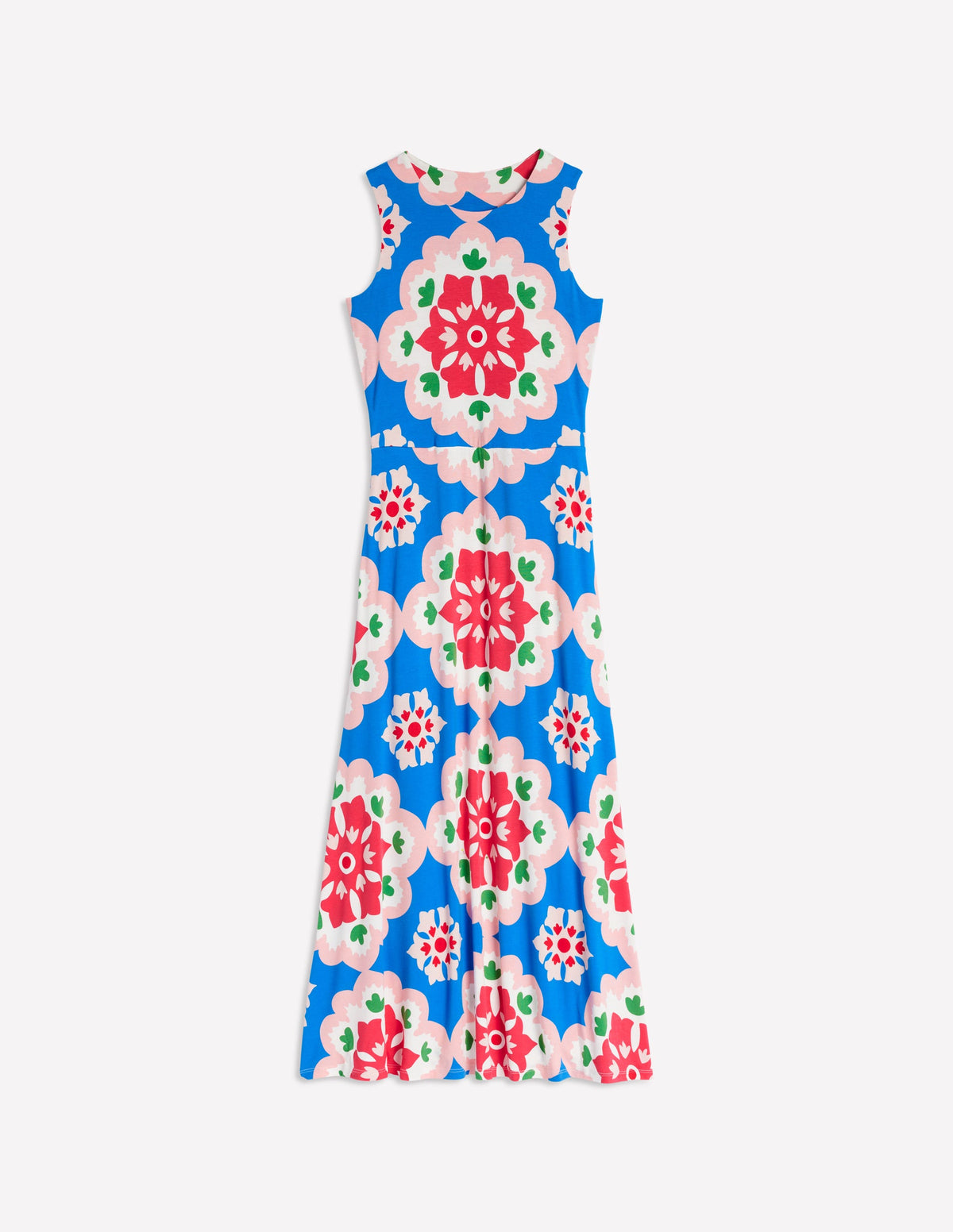 Grown On Tie Trapeze Dress-Cerulean Blue, Bloom Geo - Image 6