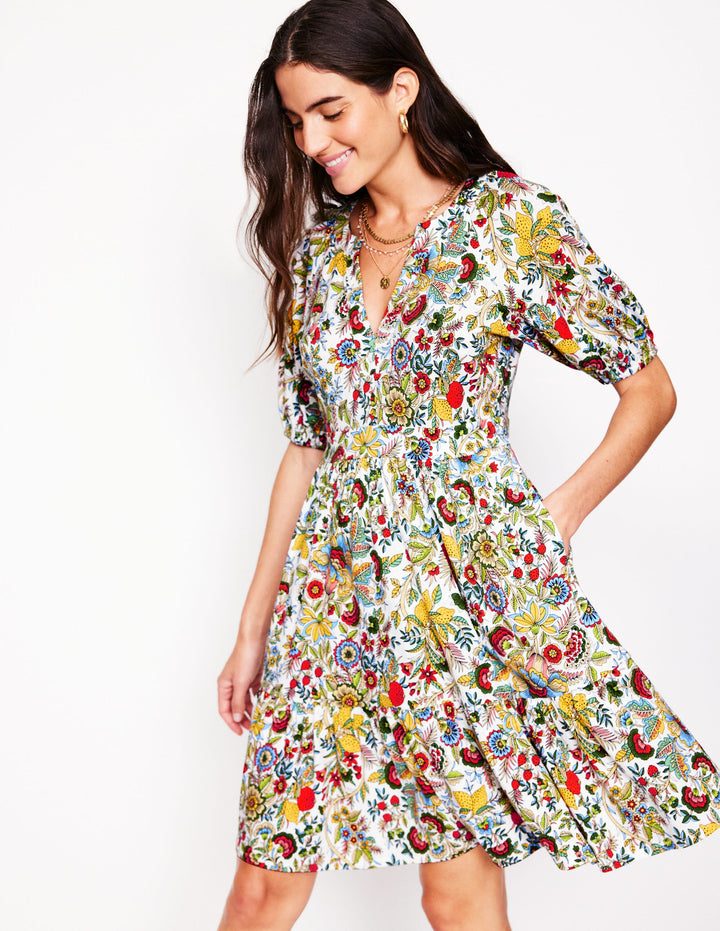 Piper Short Jersey Dress-Multi, Citrus Vine