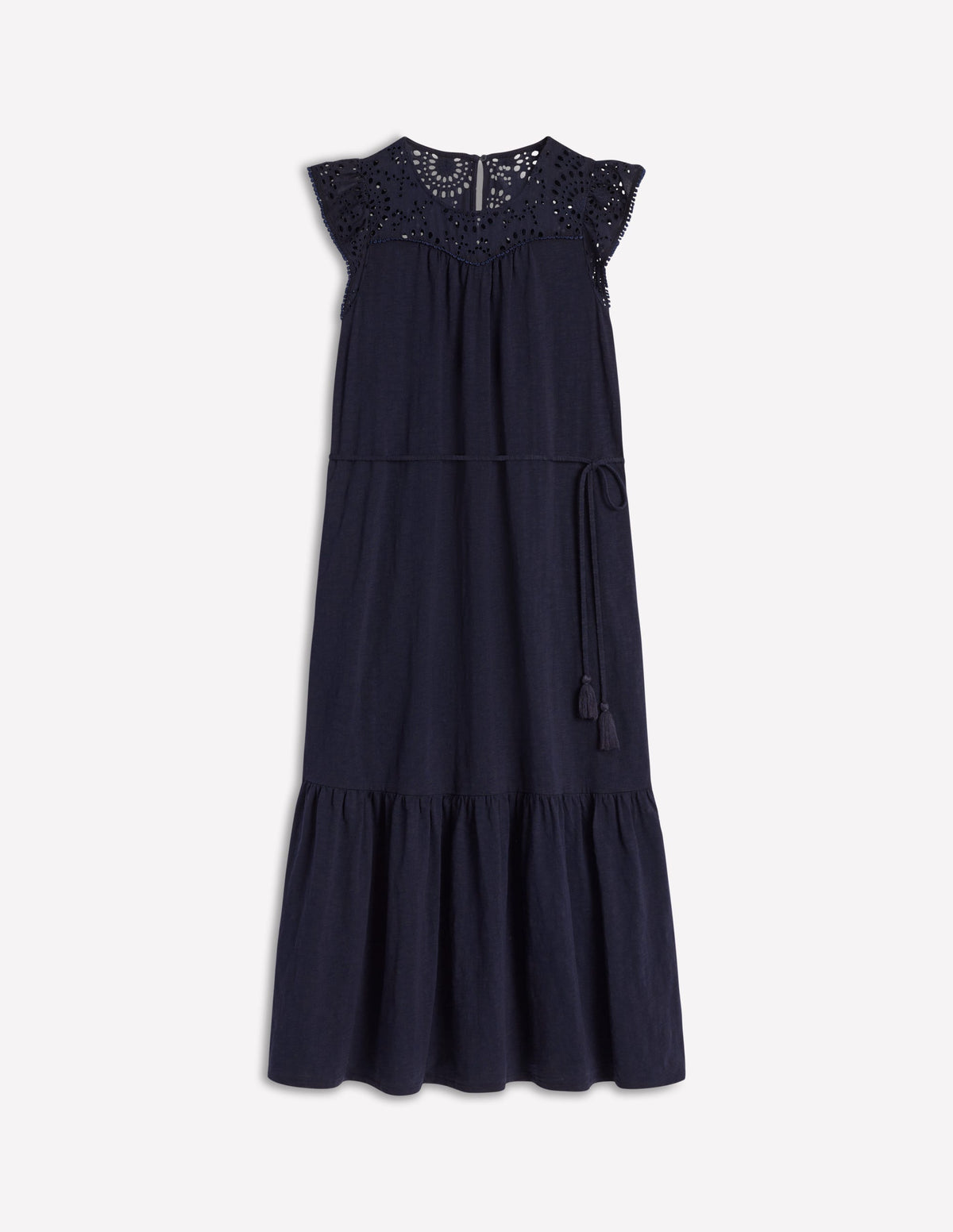 Juliet Broderie Midi Dress-Navy - Image 7