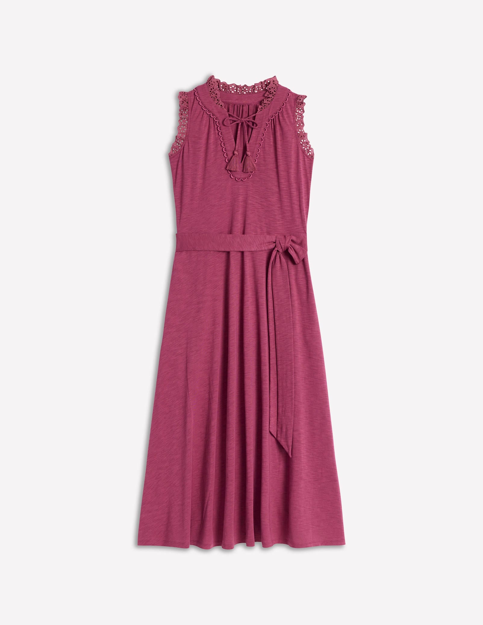 Aria Broderie Trim Midi Dress-Plum Purple-5
